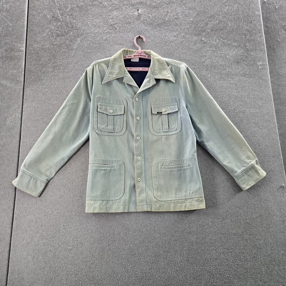 VINTAGE Lee Men Jacket M-R Blue Denim Workwear Chore Shacket USA READ